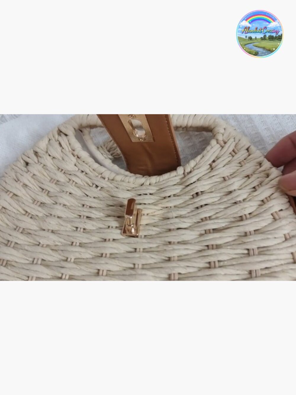 Handmade Straw Woven Crossbody Beach Dumpling Bag Tote Clutch - Picture 7 of 7